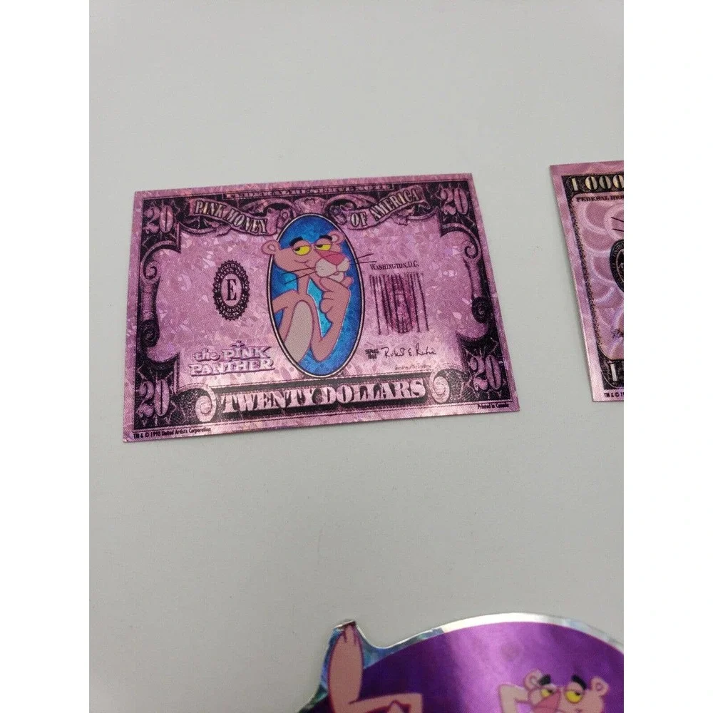6 Vintage Stickers Pink Panther Cartoon Prism Vending Machine Stickers 1998